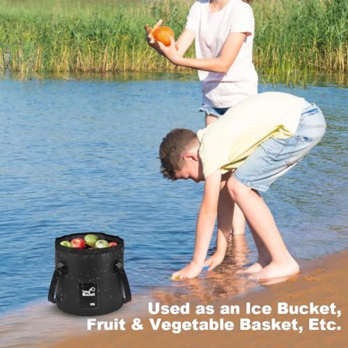 Flintronic Outdoor Faltschüssel 12L/20L, Outdoor Falteimer, Faltbarer Fischeimer, Aus Langlebigem Planen Gewebe, Als Waschschüssel, Spülwanne, Spülschüssel
