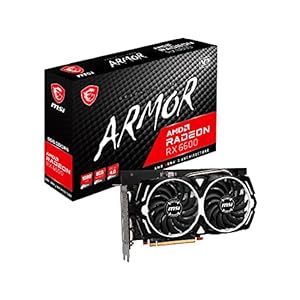 MSI Radeon RX 6600 ARMOR 8G V1 Gaming Grafikkarte - AMD RX 6600, GPU 2044/2491 MHz, 8000MB DDR6 Speicher