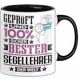 Trendation Segellehrer Geschenk Lustiger Spruch für Segellehrer Geschenkidee Bester Segellehrer Der Welt (Schwarz)
