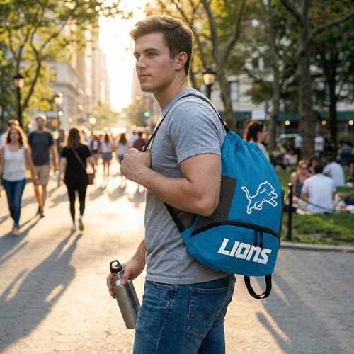 Image of NFL Detroit Lions Cinch Bag - Standard Logo Drawstring Backpack