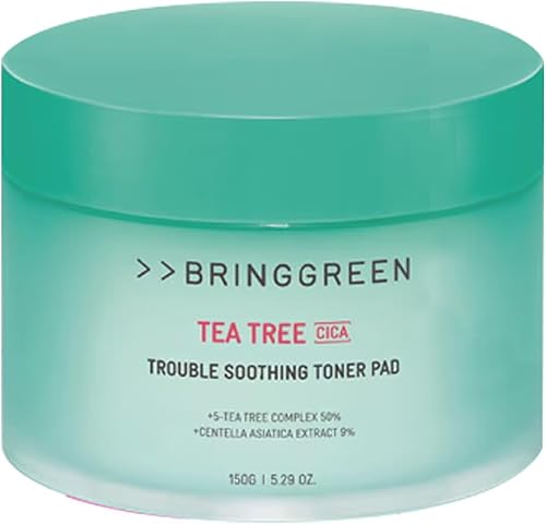 BRING GREEN Tea Tree CICA Tónico calmante Rutina diaria de cuidado de la piel con fórmula suave, refrescante para un efecto calmante e hidratante,