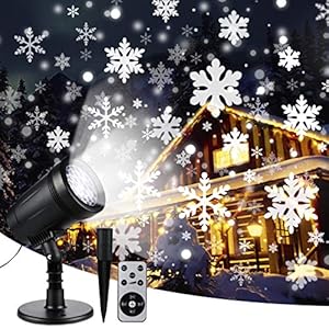 Led-projectielamp, led-projectielamp, sneeuwvlok, kerstverlichting, voor buiten en binnen, decoratie, waterdicht, voor feestjes, Kerstmis, bruiloft