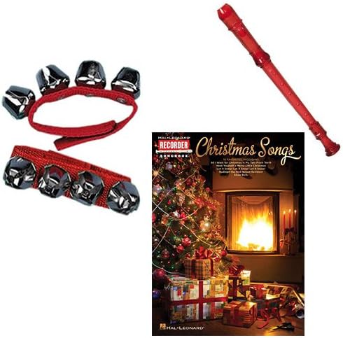 Christmas Music Performance Pack - Includes Red Christmas Recorder w/Songbook & Red Ankle/Wrist Bell