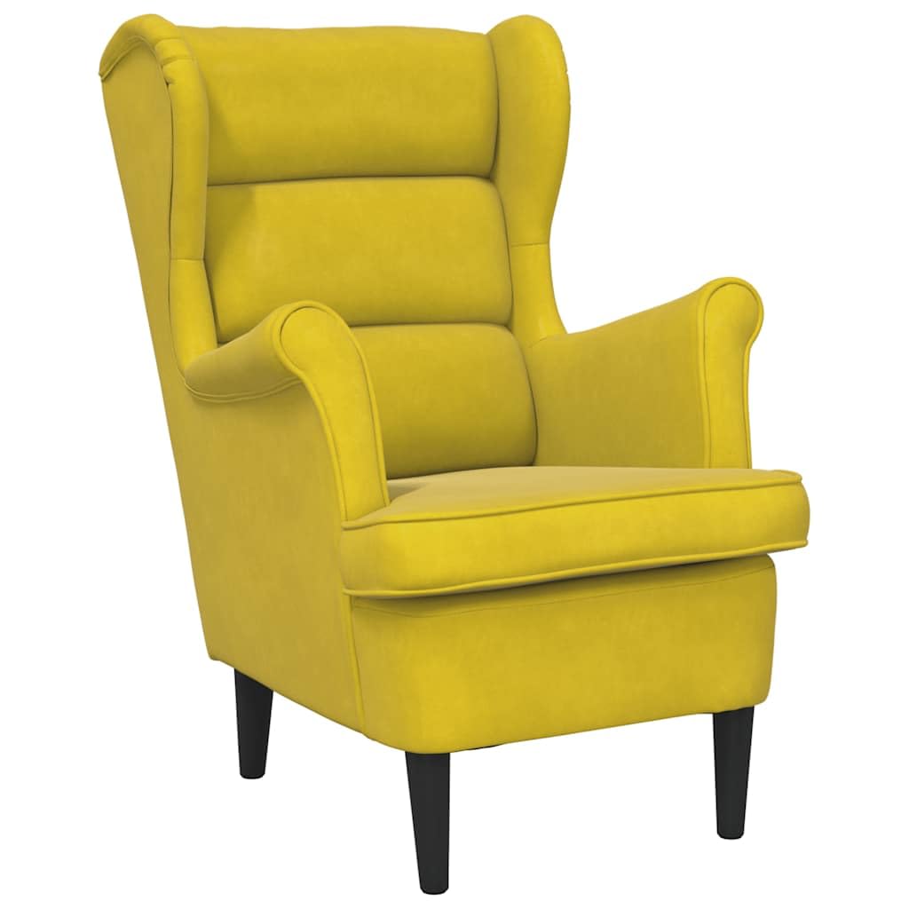 vidaXL Poltrona Giallo Senape in Velluto