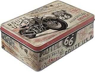 Nostalgic-Art 30752 30752-US Highways-Route 66 Bike Map, Storage Tin Flat, Steel