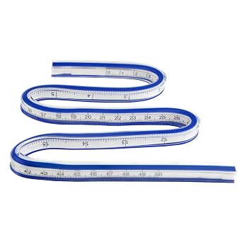 20Inch Ruler Flexible Curve Template Double Side Ruler for Engineering Drawing Garment Design Sewing