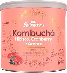 Supraervas Kombucha em Pó 200g - 3 Sabores (Hibisco, Cranberry e Amora) - 20 Porções - Chá em Pó