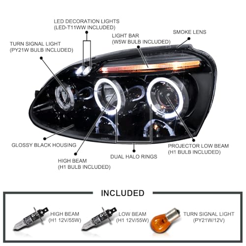 SPEC-D Halo Projector Headlights for MK5 Golf Rabbit & Jetta - Image 4