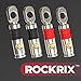 ROCKRIX True Copper 8 AWG Gauge Set Screw Battery Wire Connectors Ring Terminals (Nickel Plated)