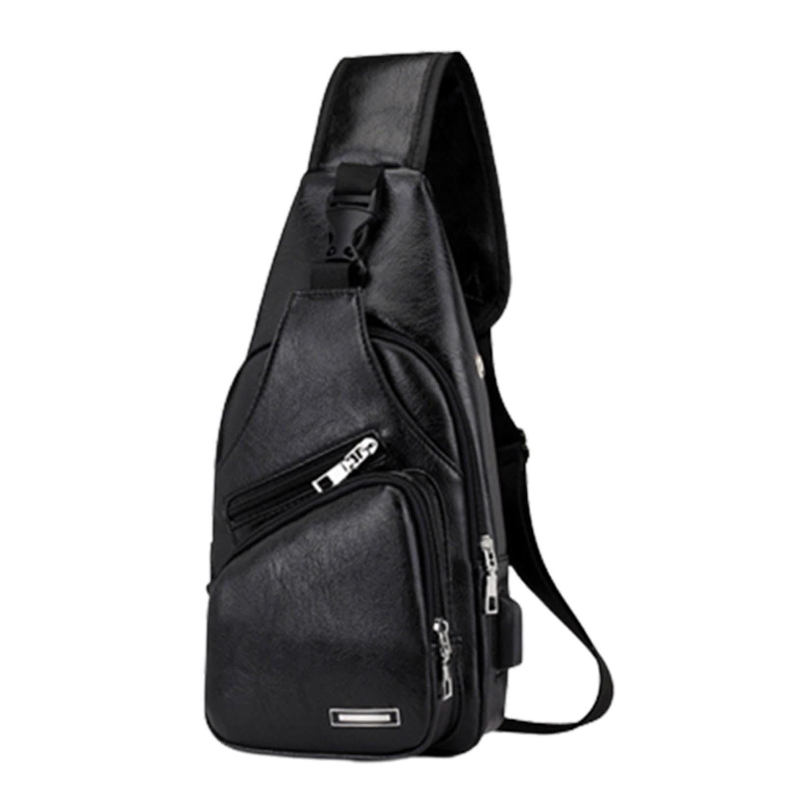 Sling Bag for Men Women Shoulder Backpack Chest Bags Crossbody Daypack with Earphone Hole for Hiking Camping Outdoor