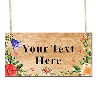 EDSG Personalised Wooden Garden Sign Plaque - Outdoor Welcome Sign for House Entrance, Gate & Yard - Custom Text Engraved - Eco-Friendly Home Decor Gift(Design 1)