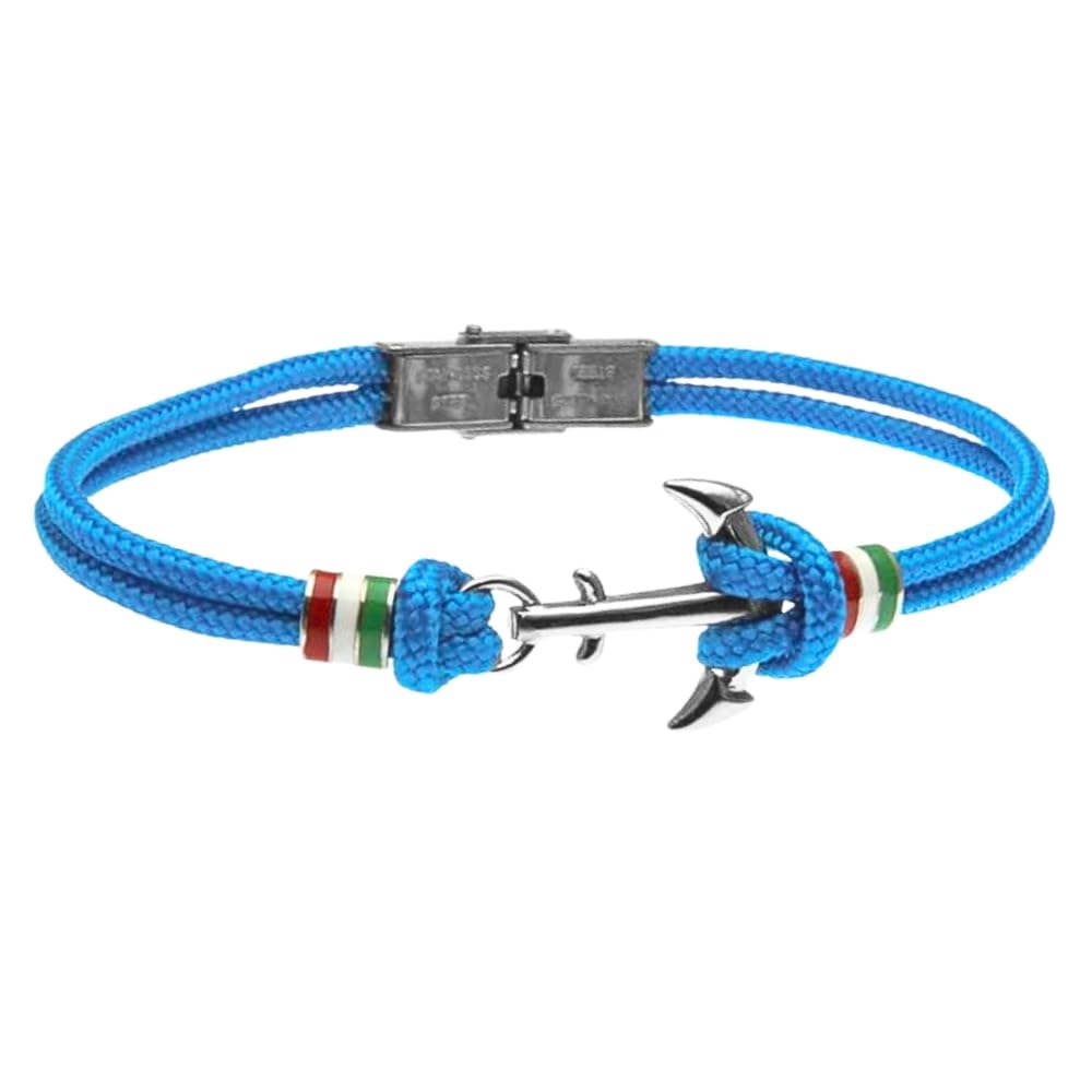 Bracciale Uomo Ancora in Acciaio Inox e Corda | Braccialetto Nautico Marinaro Regolabile | Gioiello Maschile Elegante e Resistente | Idea Regalo Uomo Amante del Mare bcc1138
