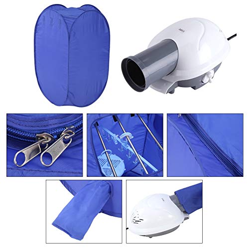 Portable Clothes Dryer, Blue Mini Folding Ventless Electric Air Clothes Dryer Bag Folding Fast Drying Machine With Heater 110V Us Plug #TOP3