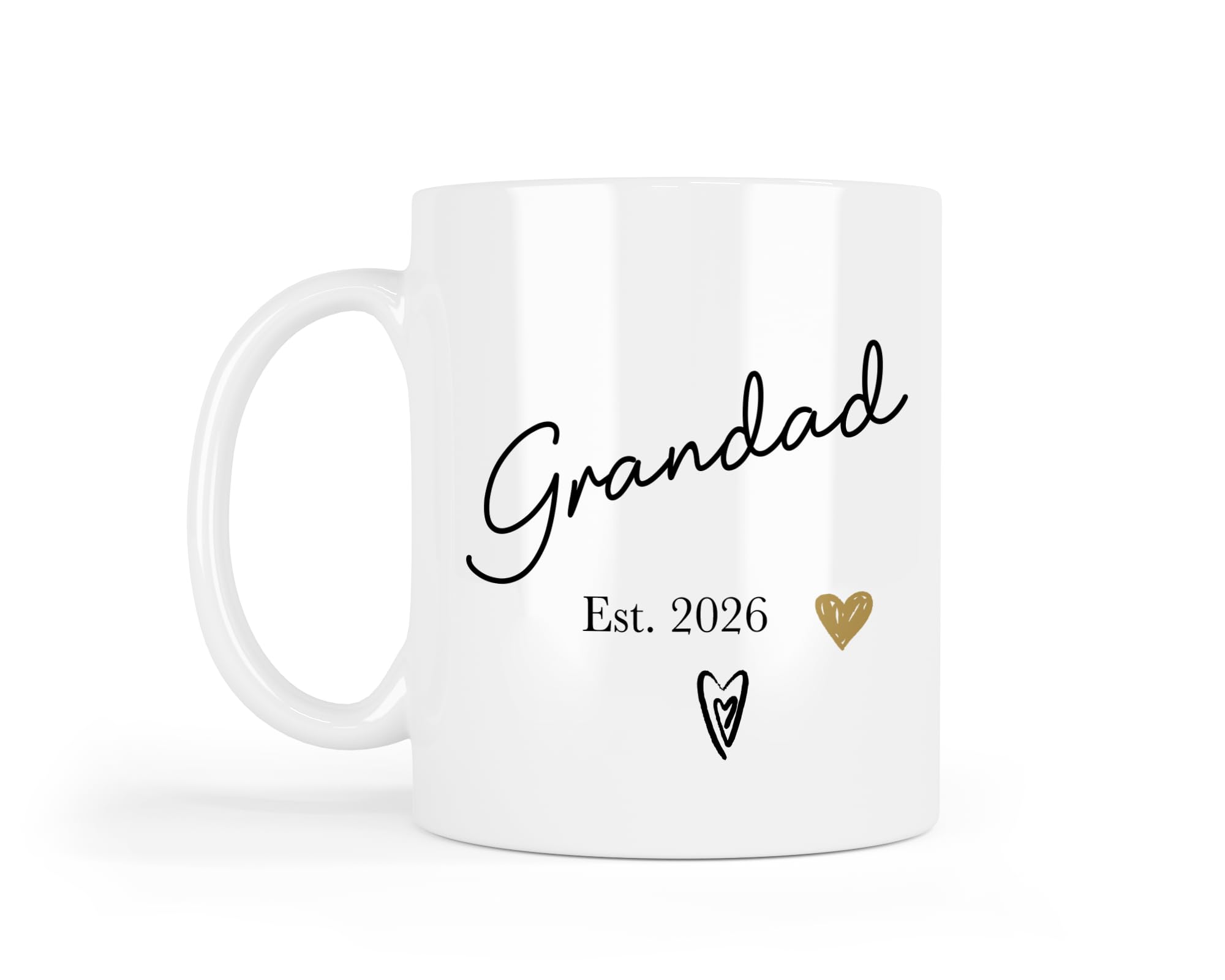 UNIQUEPGIFTS New Grandad Mug 2026, Grandparents Gifts, 11 Oz White Mug Set (Grandad Est. 2026), 8.1 cm x 9.3 cm