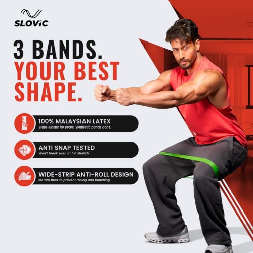 SLOVIC Resistance Bands Mini Loop Set of 5 Pack of 5 - Image 3