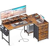 computertisch selber bauen 【USB-Ladeanschlüsse und Steckdosen】Der ODK L-förmige Computertisch ist mit 2 Steckdosen und 2 USB-Ladeanschlüssen für Ihre elektronischen Geräte ausgestattet. So können Sie Ihr Smartphone, Ihre Spielkonsole oder Bluetooth-Geräte einfach und bequem aufladen, während Sie arbeiten oder spielen.