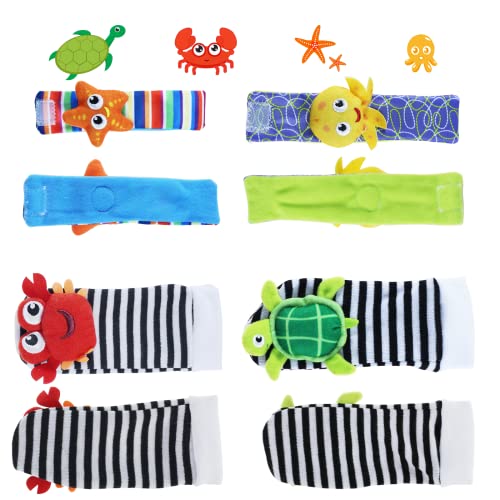 Foot Finders & Wrist Rattles For Infants Developmental Texture Toys For Babies & Baby Toy Socks & Infant Wrist Rattle, Newborn Toys For Baby Boys Girls, Baby Boy Girl Toys 0-3 3-6 6-9 9-18 Months #TOP6