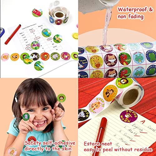 Image of Store2508 Reward Stickers Roll for Kids Teachers 1 Inch Motivation Stickers for School Classroom Homework Charts (Set K (4 Rolls))