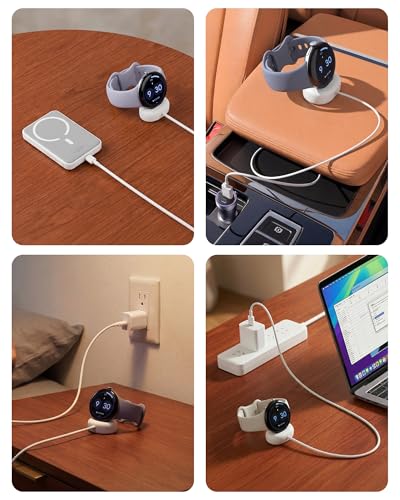 Image of 5W Fast USB-C Charger for Google Pixel Watch 4, Magnetic Charging Dock for Google Watch 4, Replacement Charger Cable Only Compatible for Pixel Watch 4 (41mm /45mm), 3.3ft Type-C Charging Cord