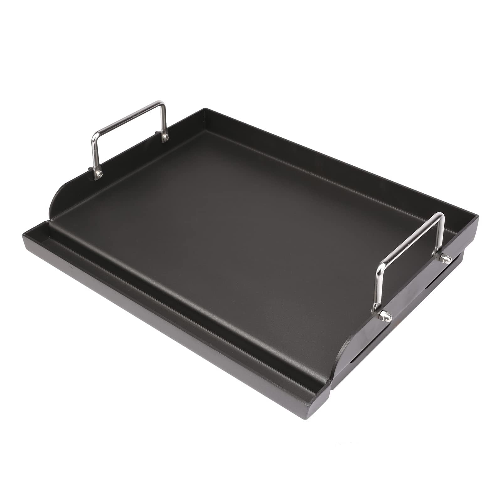 GFTIME GRIDDLE PLATE, 43 x 33 cm, Teflon Coating, Universal BBQ Plancha Flat Top Plate, Large Rectangular Grill Plate, Non-Stick, Easy to Clean