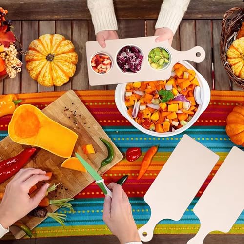 8 Piezas Tabla de Cortar de Madera con Mango Cuadrada miniatura 2