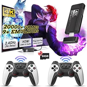 Wireless-Retro-Game-Console-Equipped-with-64G-TF-Card-Plug-and-Play-Nostalgia-Game-Stick-4K-20000-Games-Built-in-9-Classic-Emulators-with-Dual-24G-Wireless-Controllers-White