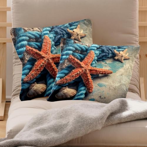 Fundas de cojín de terciopelo premium con estrellas de mar 3