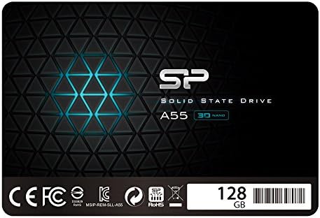 Silicon Power 128GB SSD 3D NAND A55 SLC Cache Performance Boost SATA III 2.5" 7mm (0.28") Internal Solid State Drive (SU128GBSS3A55S25AH)