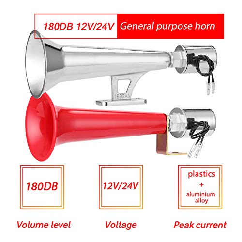 Bocina de aire para automóvil HUIOP de 180DB, potente claxon universal impermeable de 12V y 24V 5