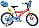 Vélo ATLAS Kinderfahrrad mit 2 Bremsen, Halterung für Kanister, Schutzblech, Frontplatte, abnehmbare Stabilisatoren + Helm Paw Patrol inklusive Jungen, 40,6 cm