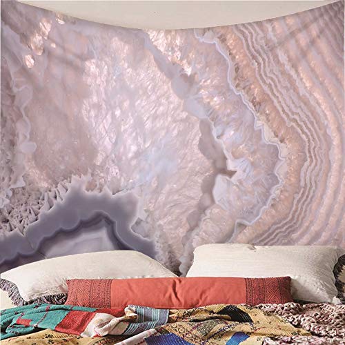 Tenture murale marbre rose pour masquer un mur blanc