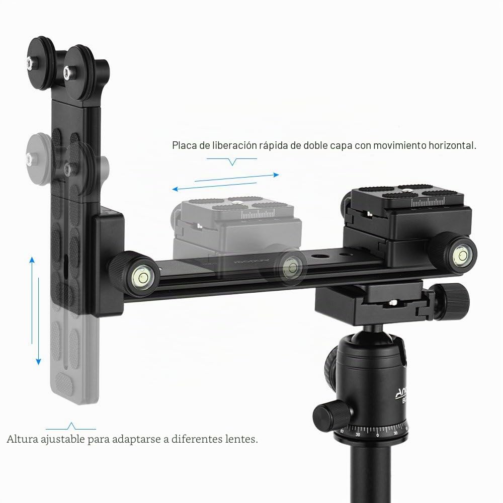 Andoer Lente de Teleobjetivo con Placa Zapata Rápida Sostenedor Largo de la Lente del Soporte Ajustable para Cámara DSLR Trípode Cabeza Compatible con Arca-Swiss