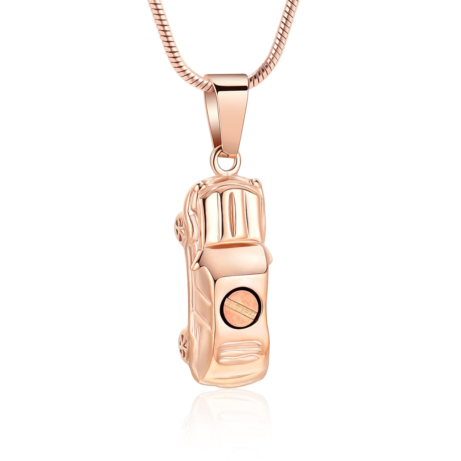 BIAIHQIE Men Cremation Jewelry Car Urn Necklace For Ashes Stainless Steel Keepsake Cremation Ashes Pendant Car Shape Memorial Gift,4