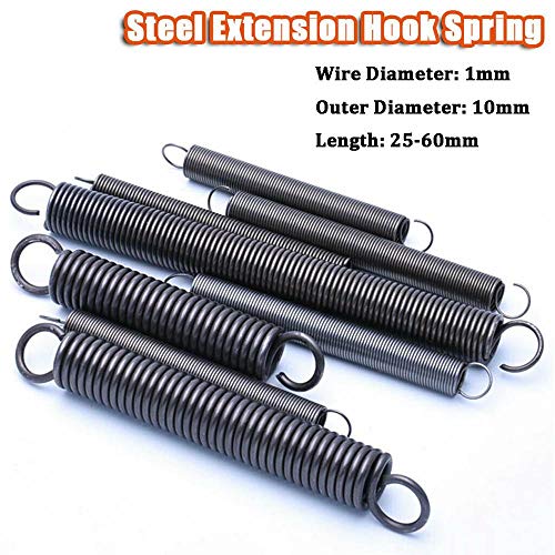Generic Tool Part for 5pcs Extension Spring with 1mm Wire Diameter Small Tension Springs 25-60mm Steel Long Extension Spring - (Length: 1 X 10 X 60mm)