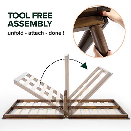 Zinus Bobbie 10 Inch Wood Platform Bed Frame / Mattress Foundation With Sturdy Wood Slat Support / Solid Acacia Wood / No Box Spring Needed / Tool Free Assembly, Queen #TOP1