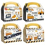 DjinnGlory 36 Pack Cute Construction Party Favor Treat Boxes, Small Gable Boxes for Kids Parties Giveaways and Small Business 6.18x3.58x3.39 Inches