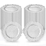 Tomeurperf Silver 100pcs Charger Plates Bulk - 13" Elegant Silver Dinner Plates for Weddings & Events