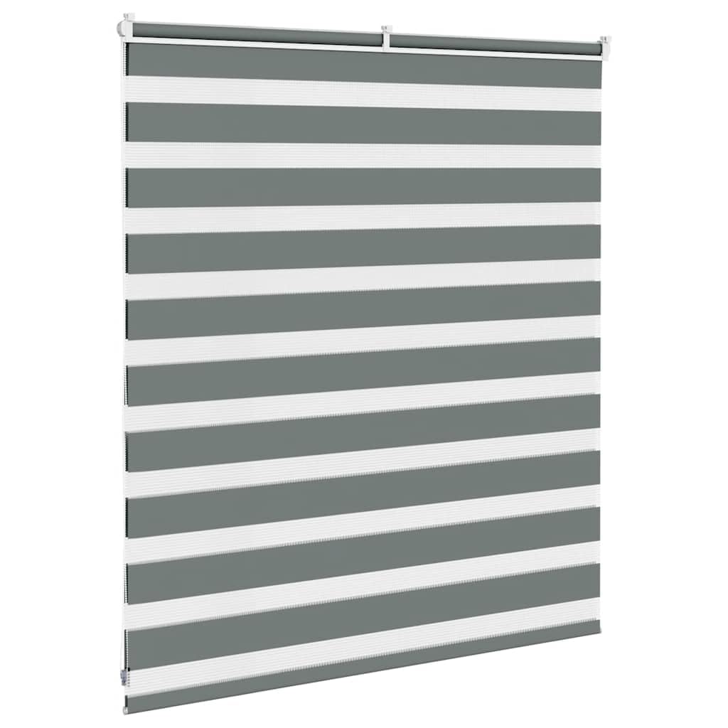 Store Zébré Jour et Nuit Gris Foncé 130x100 cm, Store Enrouleur Double Tissu 125,9 cm pour Fenêtre, Montage avec ou sans Perçage, Réglage de Lumière pour Salon et Bureau