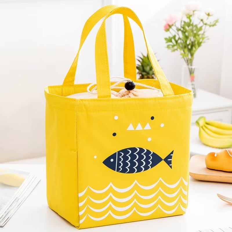 Lunch Bag Insulated Lunch Bag Reusable Tote Cooler Bag Drawstring Lunch Box Bag Lunch Tote for Work Office