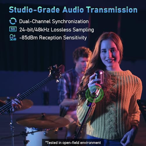 joyo 24ghz wireless microphone system 4-channel xlr transmitter amp receiver dynamicphantom-powered condenser mics adapter for pa systems live sound audio mixer church studio mw-2