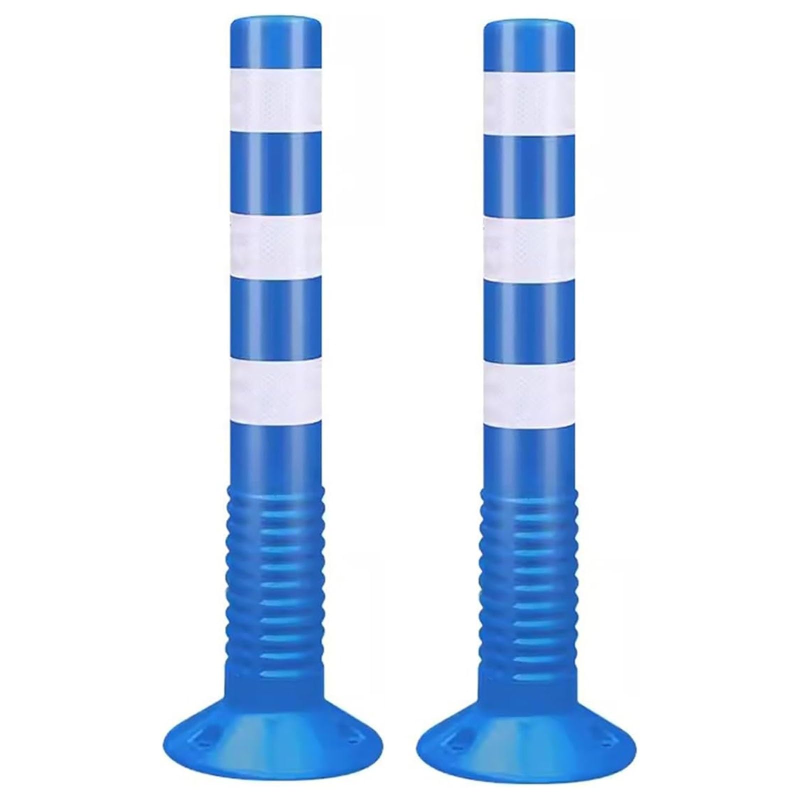HCZKIUJY Parking Barrier Flexible Traffic Delineator Posts Safety Cones, Road Night Visual Bollard Pole (Blue 2 pack)