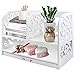 DL Furniture - 3 Compartment Wood Plastic Composite Desk Organizer, Perfect for Book Shelf, Make Up Organizer, Cookie Rack with Base | White