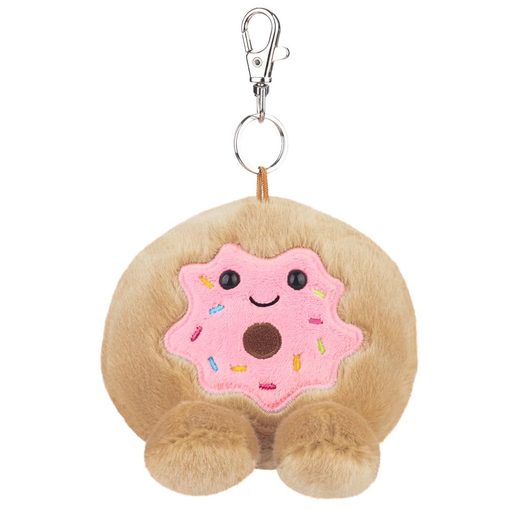 AURORA - 61687 - Palm Pals Claire Donut Clip-On 10cm Soft Toy - Fun Collectable Plush for Kids and Adult Collectors - Perfect for Birthdays, Gifts or Any occasion - Beige
