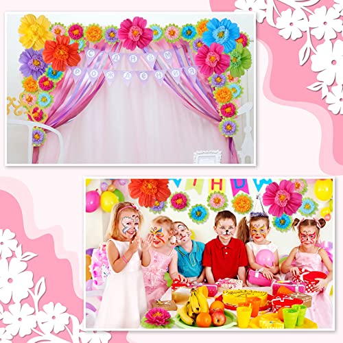 Image of TaoBary 36 Pcs Large Colorful Tissue Paper Flowers 20 inch Giant Fiesta Paper Pom Poms Classroom Wall Decor Birthday Wedding Engagement Backdrop Centerpiece Tea Party Supplies (Rainbow Color)