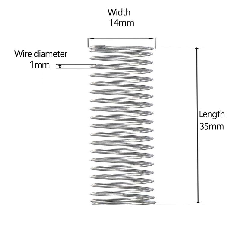 MACHSWON Compressed Spring for Furniture Screen Doors Lawn Mowers Repair Projects Stainless Steel Compression Spring 14mm OD 1mm Wire Size 35mm Free Length 10pcs - Image 2
