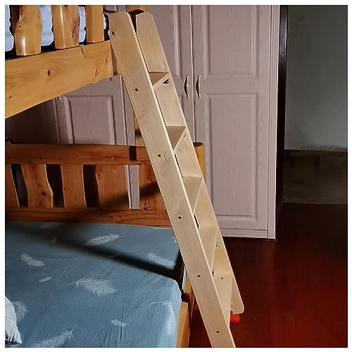 Escalera de castillo de madera con peldaños de 10 cm de ancho, antideslizante, soportes de gancho de repuesto para cama elevada, escalera de cama elevada para uso en camper dormitorio