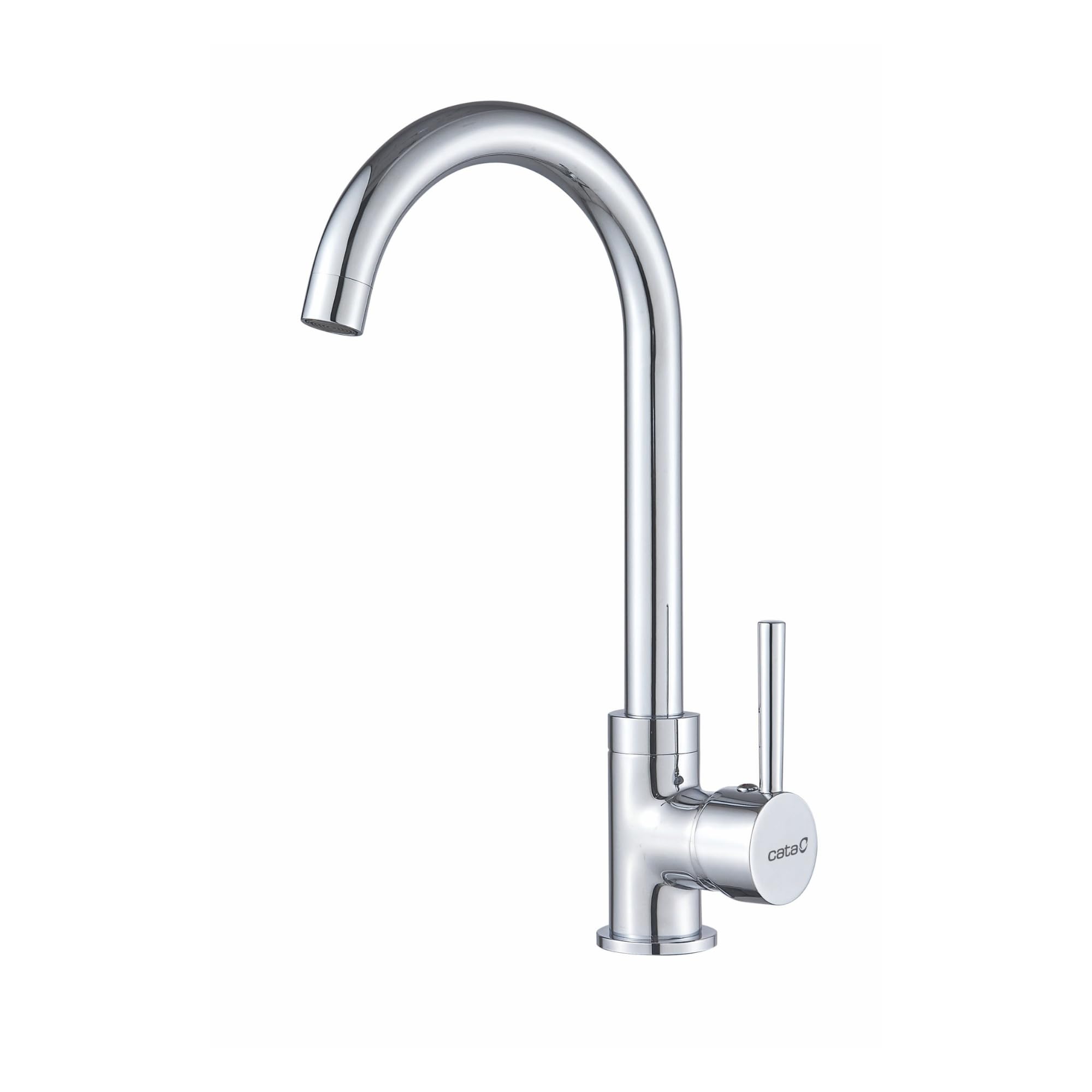 CATA Grifo De Cocina CMA/​A Monomando Caño Alto Giratorio 360º Acero Inoxidable Aireador Anticalcáreo Cartucho Cerámico Apertura En Frío Reductor Caudal 5L Conexión Flexible Acabado Inox