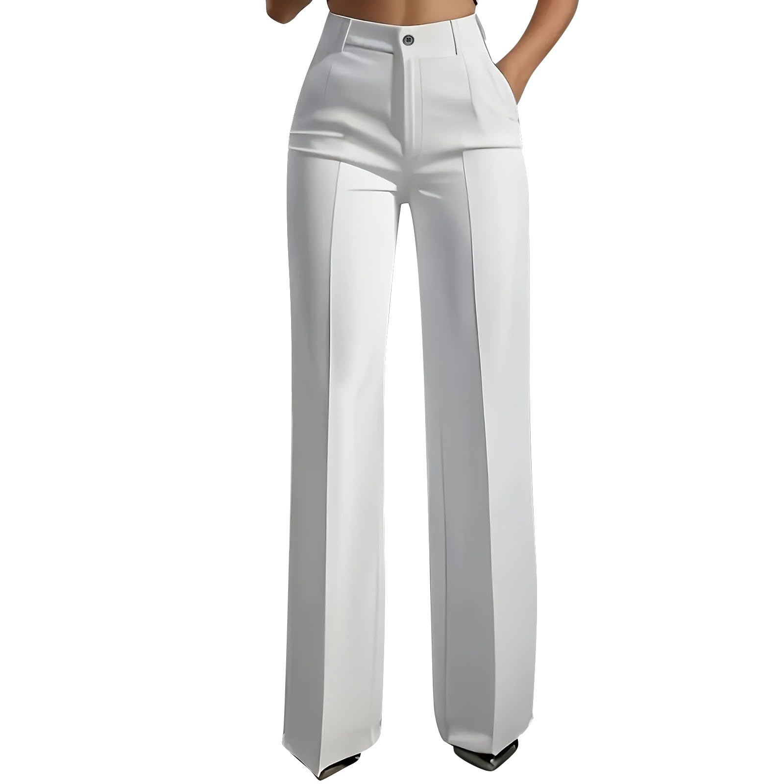 Dress Pants for Women Trendy 2026 High Waist Stretchy Work Pants Business Casual Straight Leg Trousers with Pockets — view 12