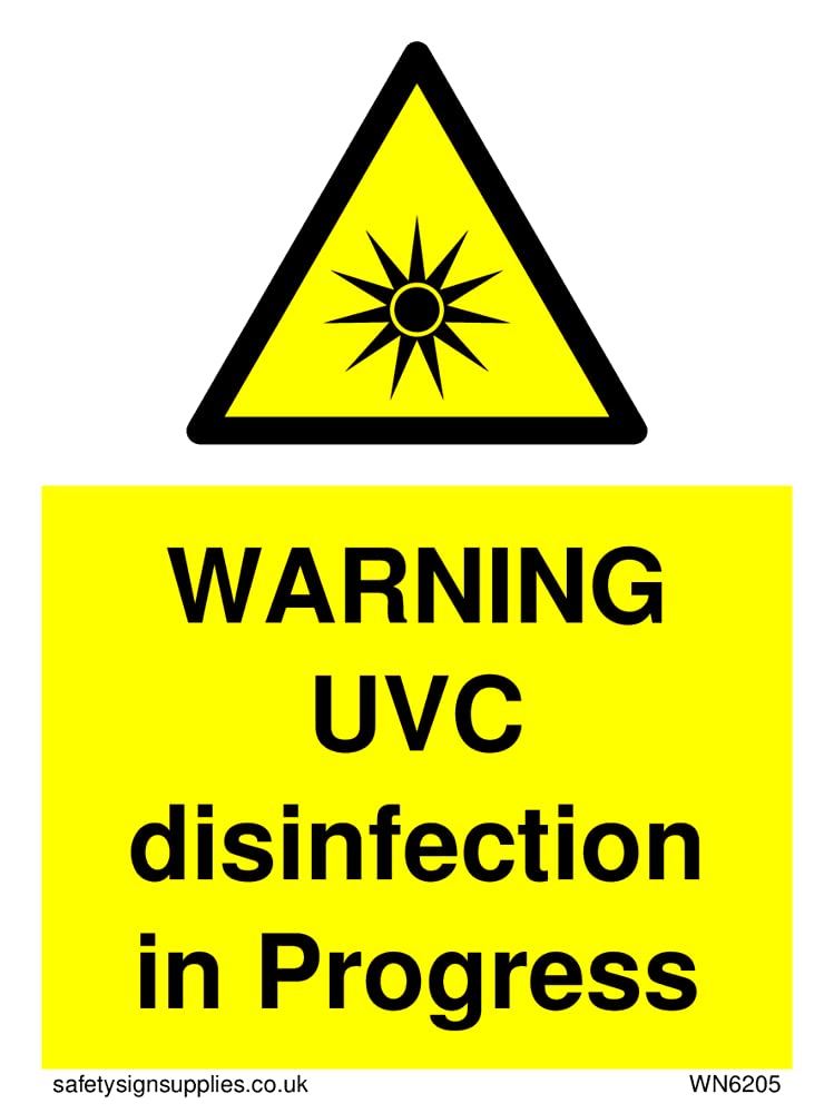 WARNING UVC dinfection in progress Sign - 75x100mm - A7P
