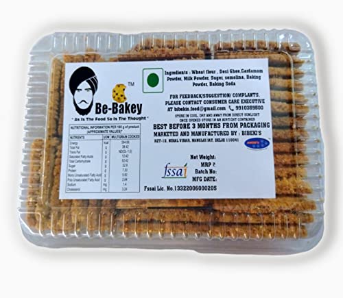 Image of Be-Bakey Desi Ghee Atta Biscuits (380g) No Preservatives | No Maida | No Hydrogenated Vegetable Oil | Healthy Cookies | Tea Time Snacks | Authentic Preparation |